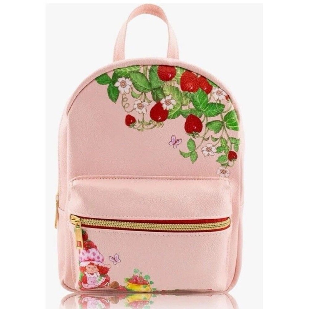 Strawberry Shortcake “10 Mini Backpack Pink Bag Bookbag Straps Purse Leather
